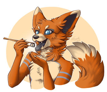 Example: Half body, colored & shaded x1 + very simple BG